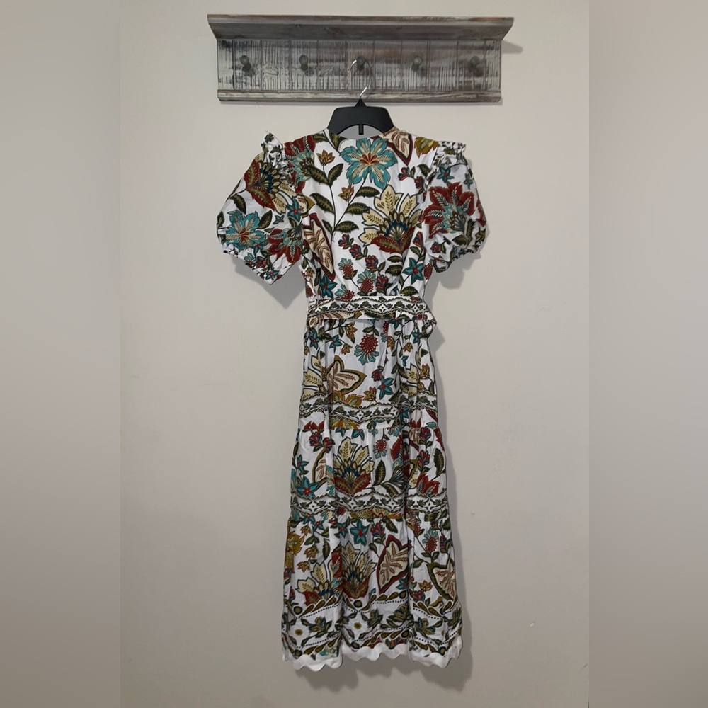 FARM Rio Off White Botanicals Belted Midi Dress - Picture 12 of 12